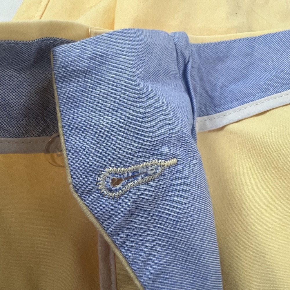 J Crew Factory Shorts Mens 36 Yellow Classic Fit Pleated Chino Cotton New Tags - Picture 9 of 12